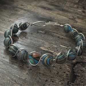 Elegant Genuine Malachite Beaded Bracelet